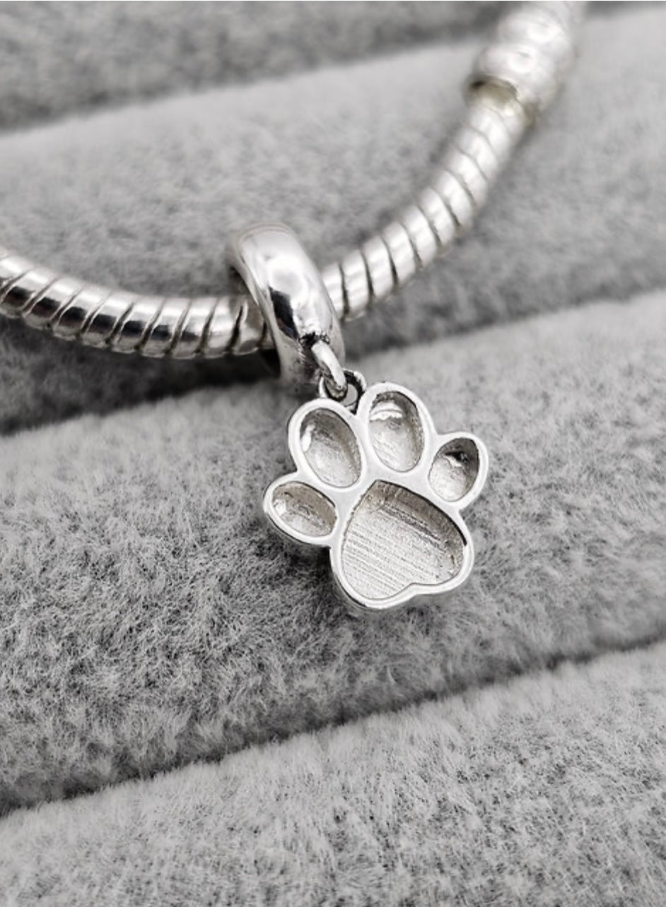 Paw Print Dangle Bracelet Charm