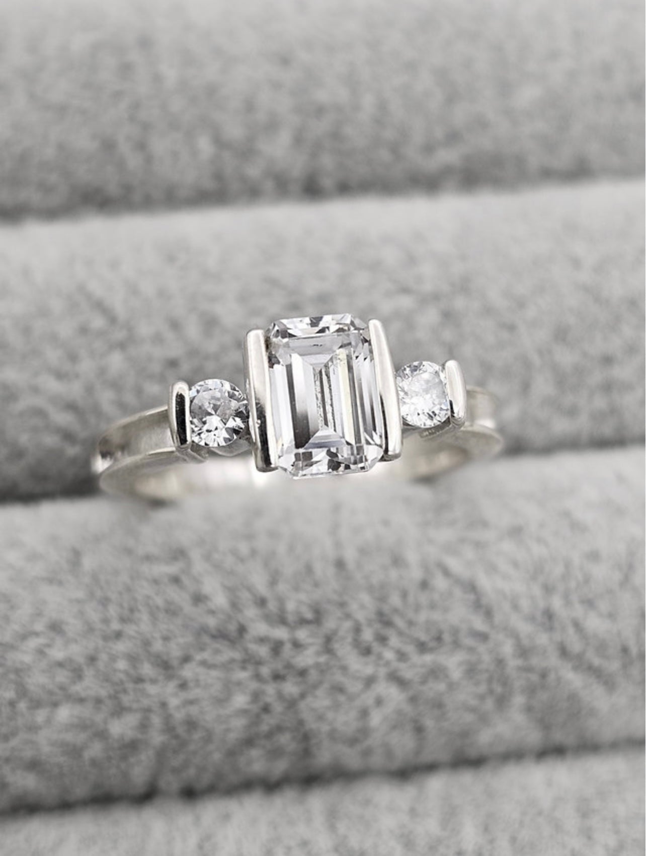 Emerald Cut CZ Ring