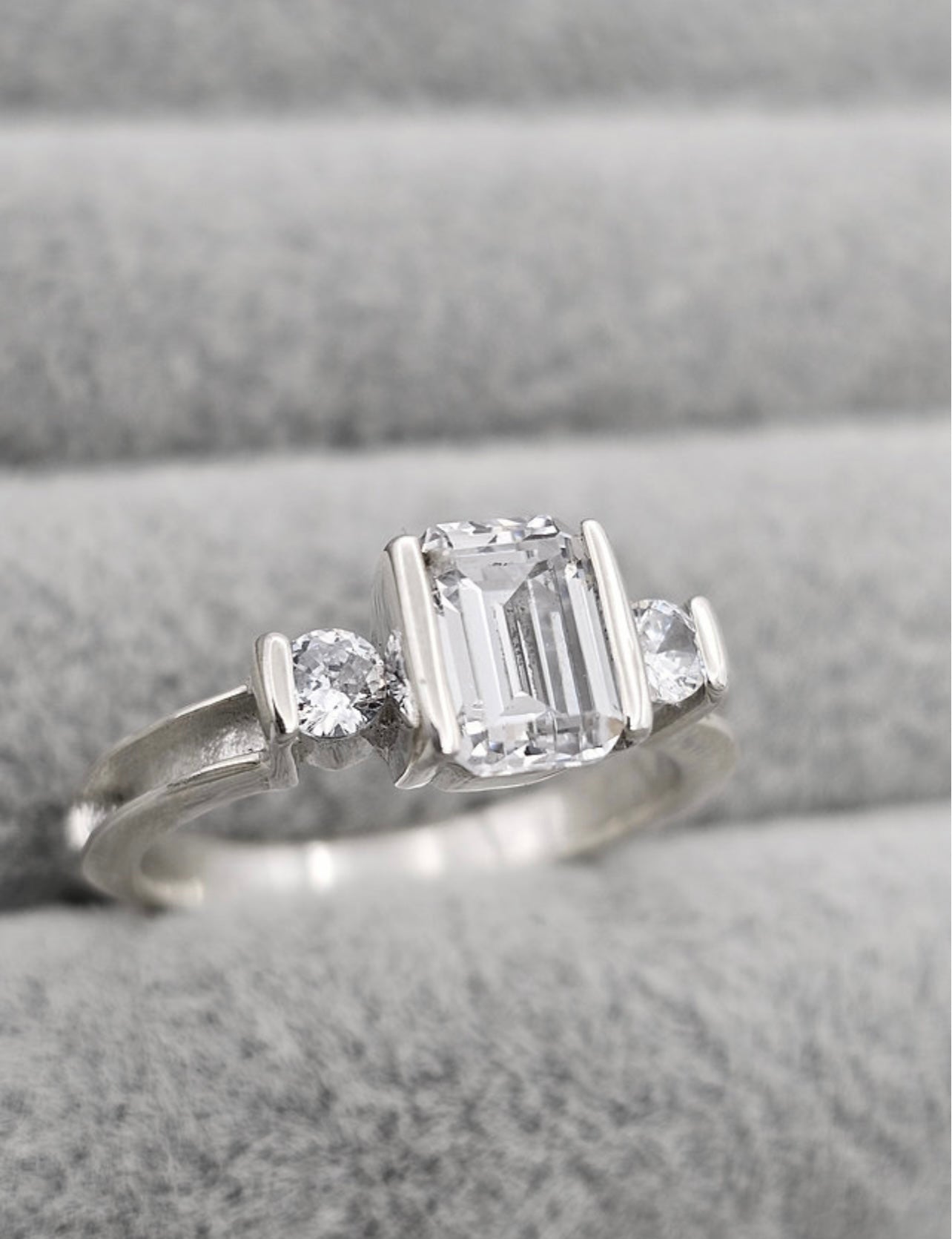 Emerald Cut CZ Ring