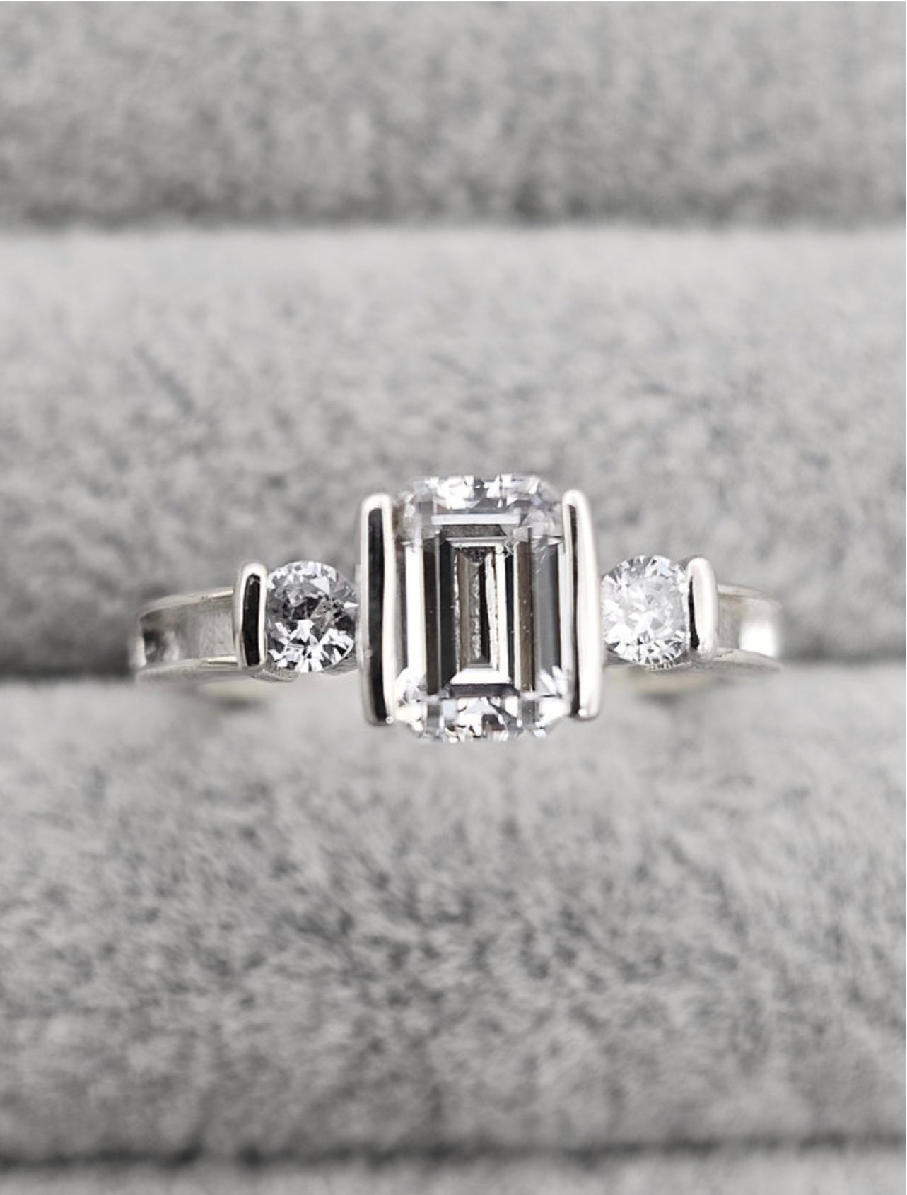 Emerald Cut CZ Ring