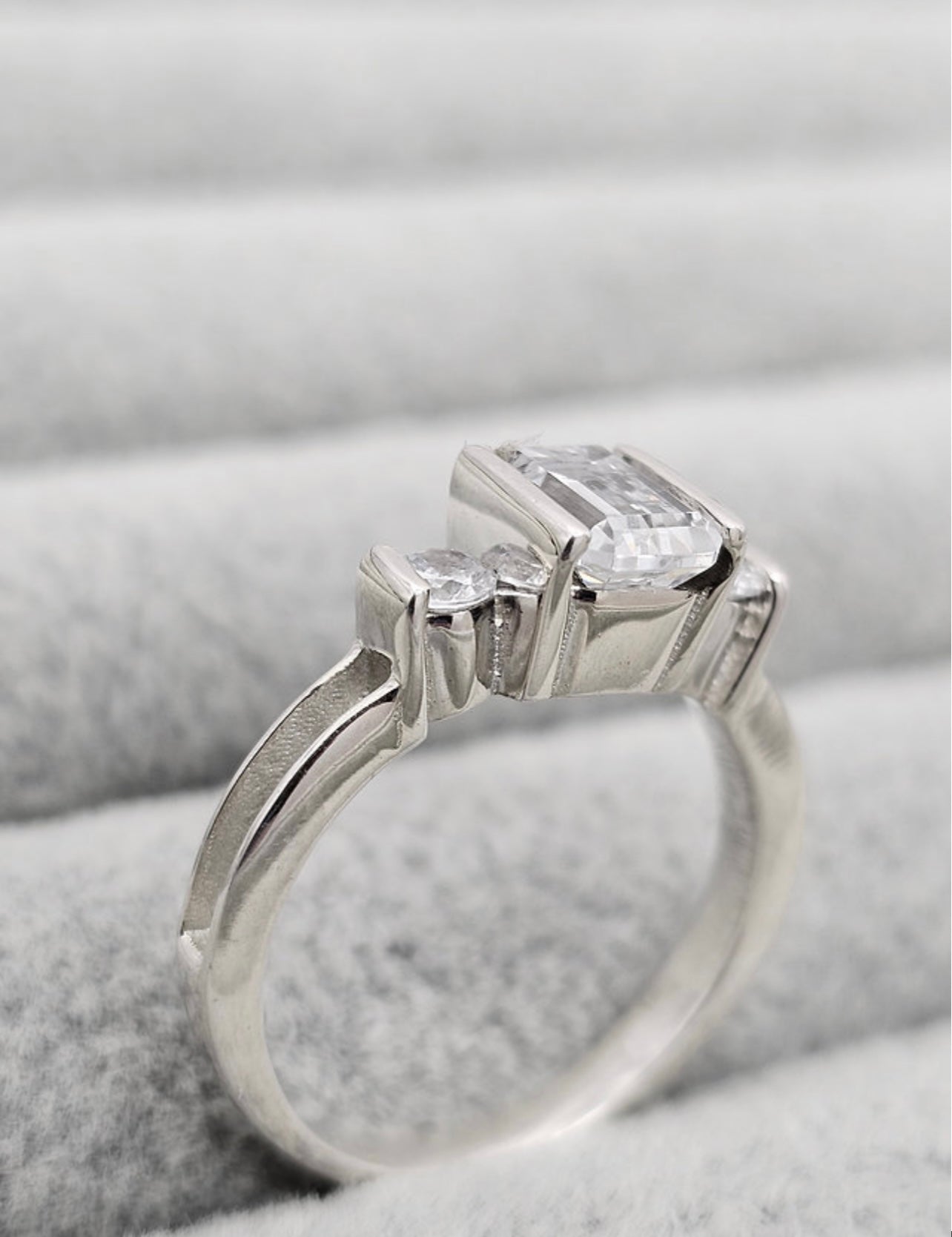Emerald Cut CZ Ring
