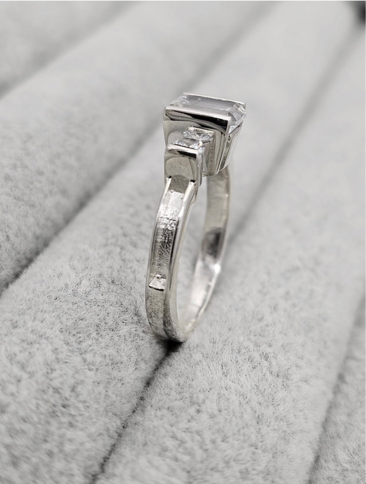 Emerald Cut CZ Ring