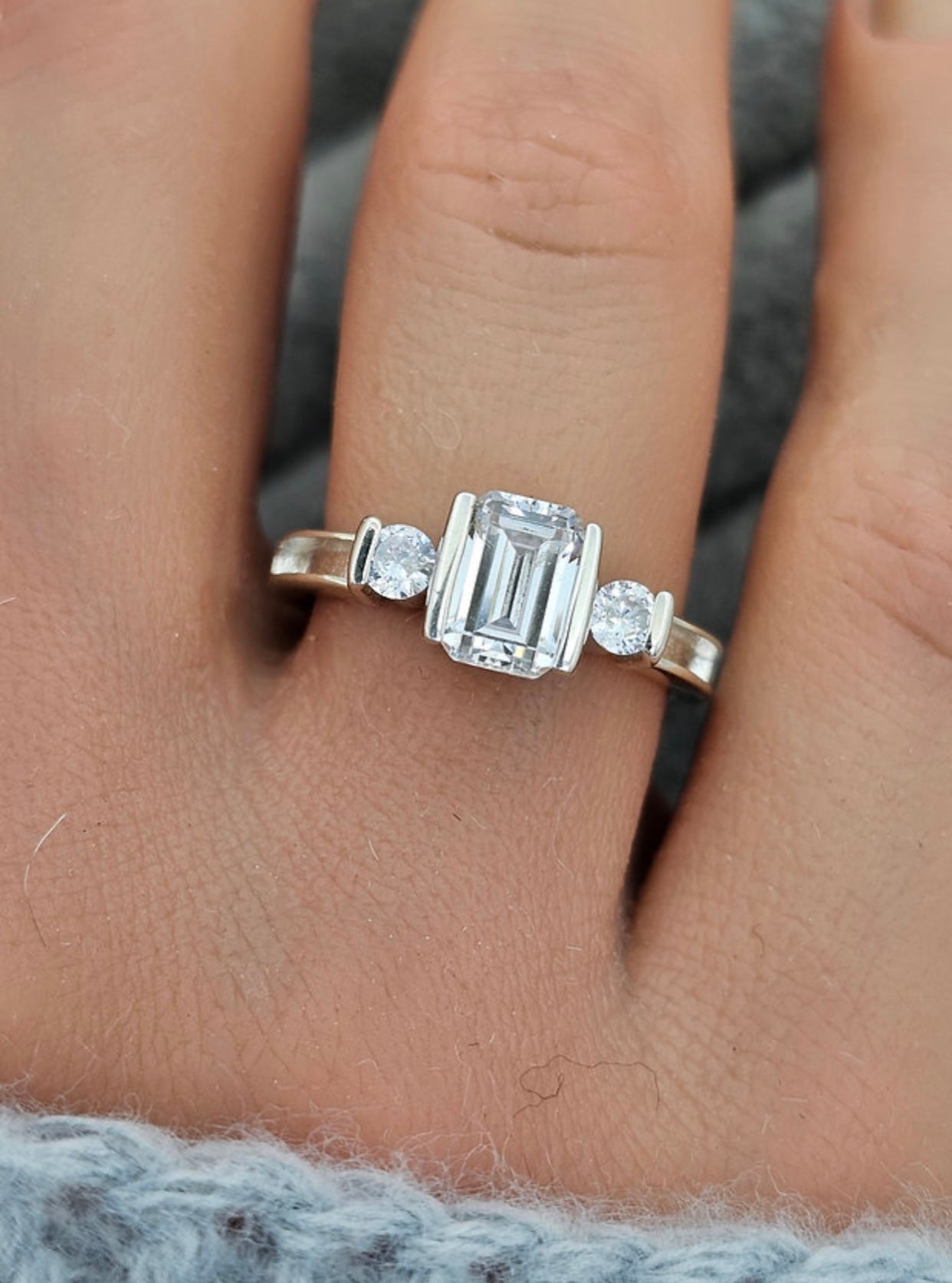 Emerald Cut CZ Ring