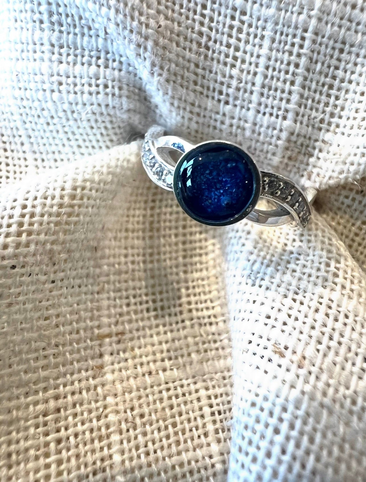 Round CZ Criss Cross Ring