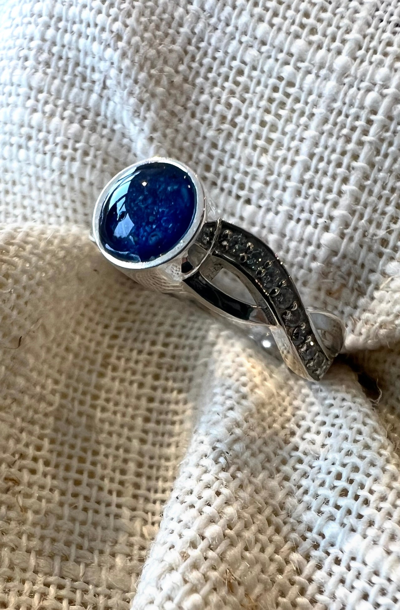 Round CZ Criss Cross Ring