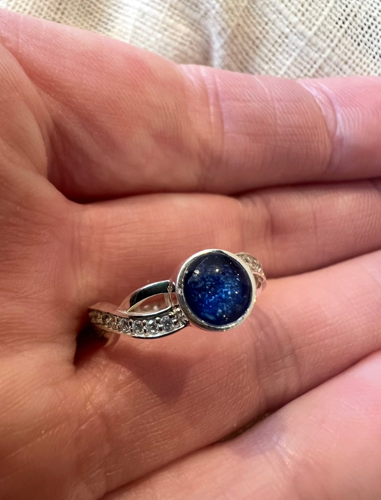 Round CZ Criss Cross Ring