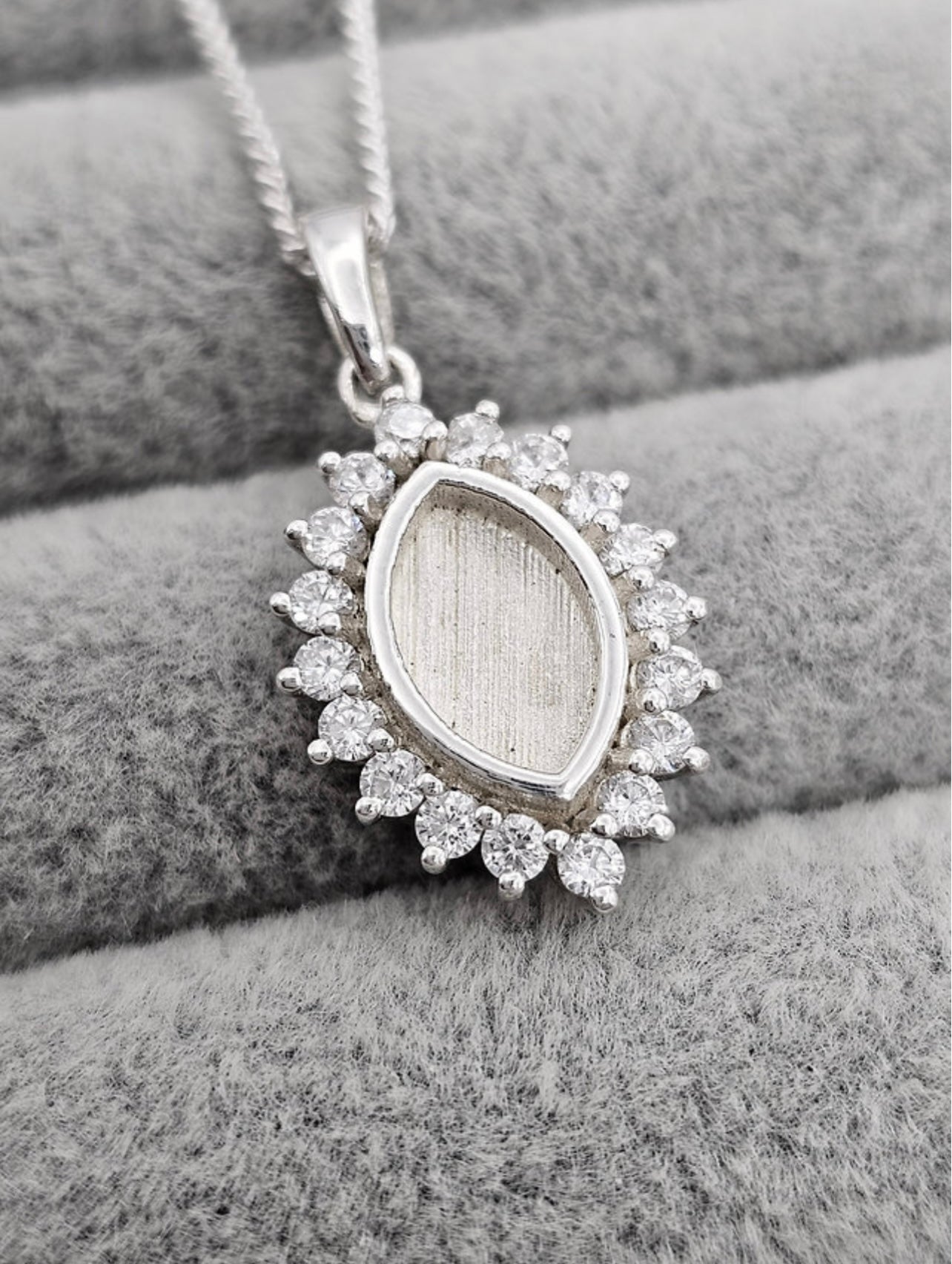Marquise princess CZ pendant