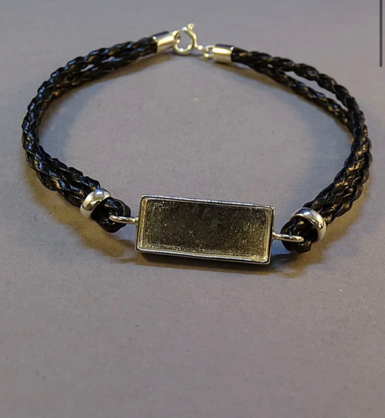 Rectangle leather bracelet