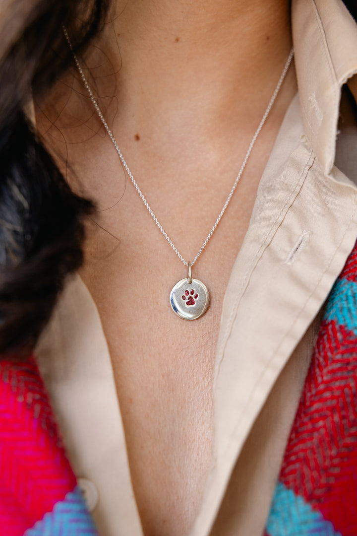 Paw Print Disc Pendant