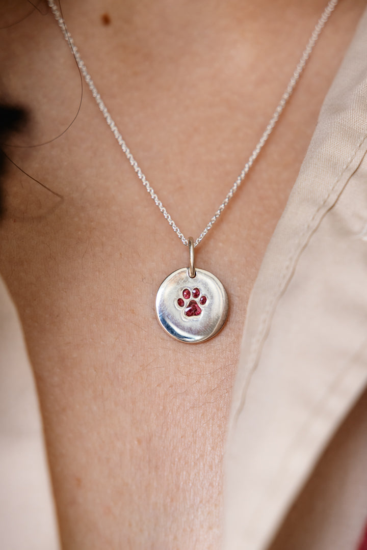 Paw Print Disc Pendant