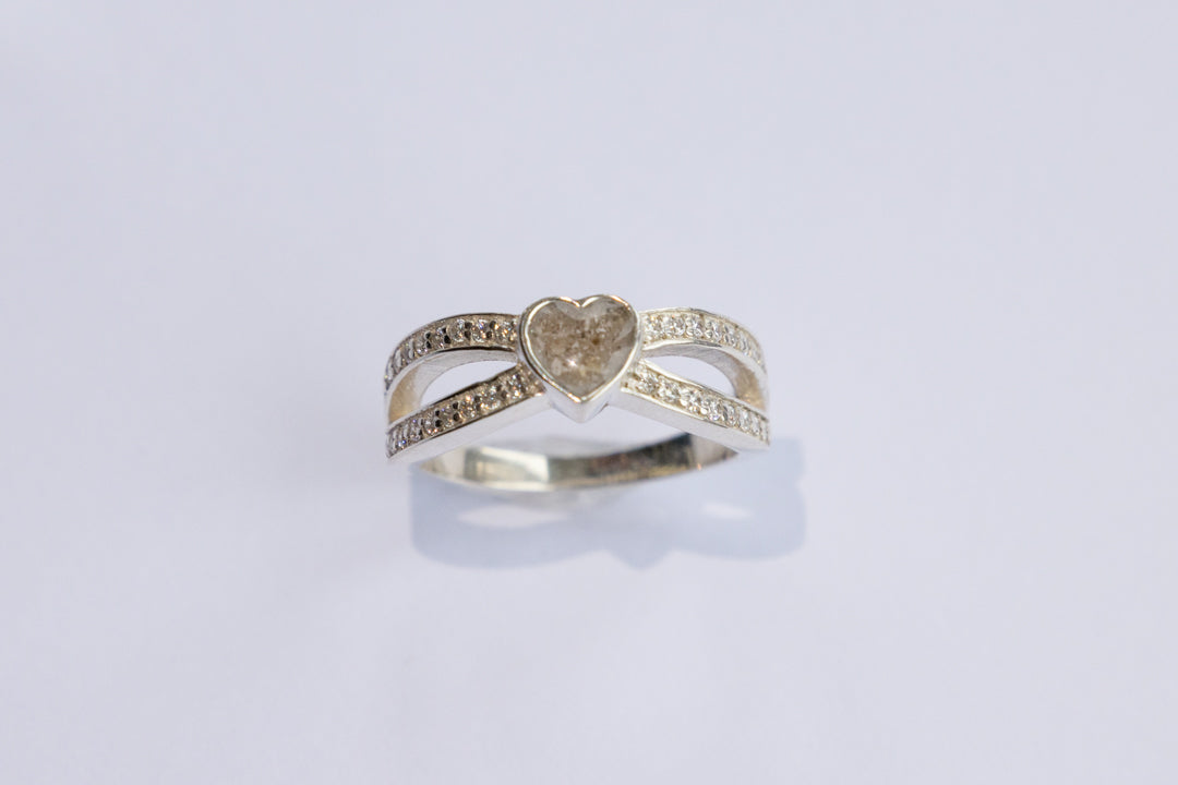 Timeless CZ Split Heart Ring