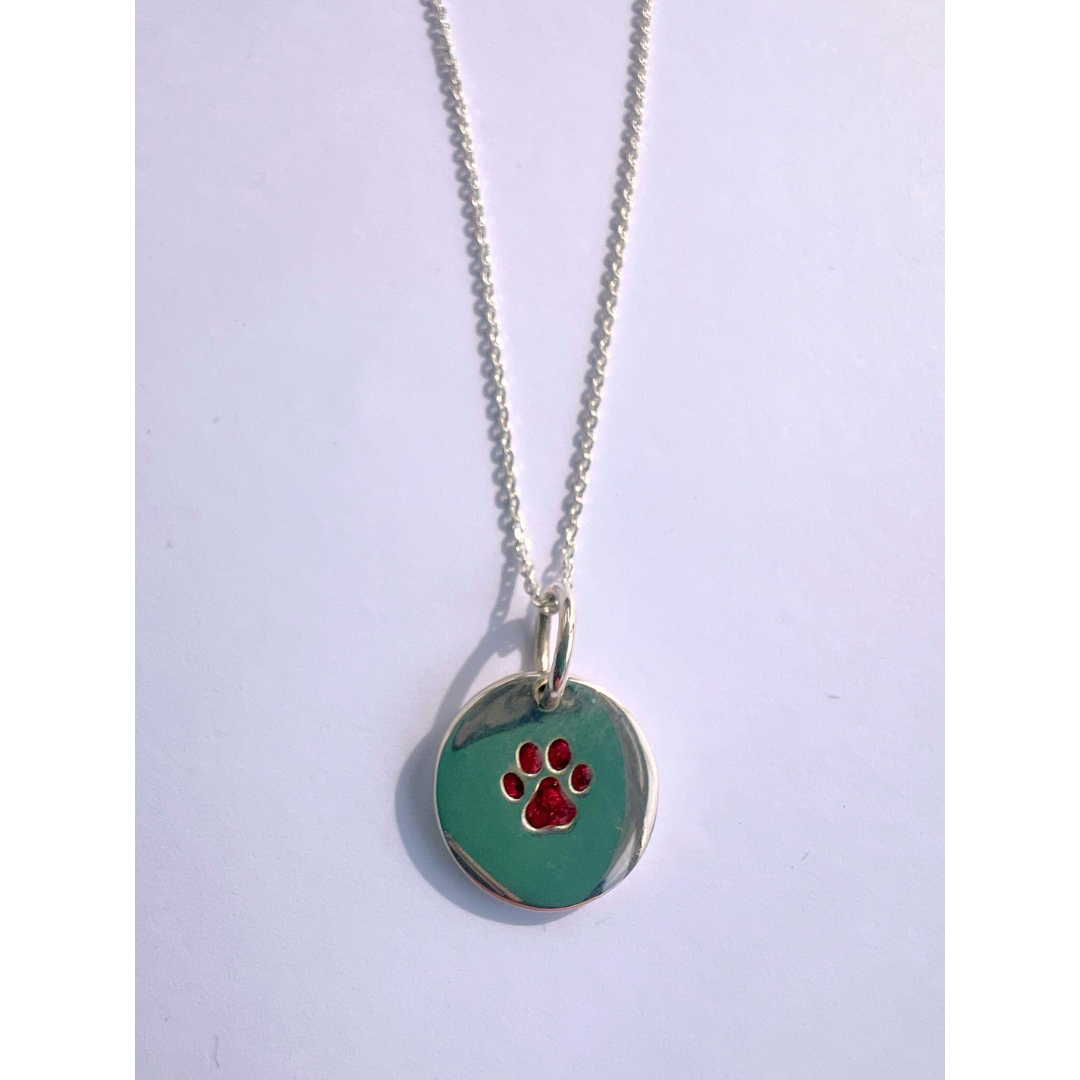 Paw Print Disc Pendant