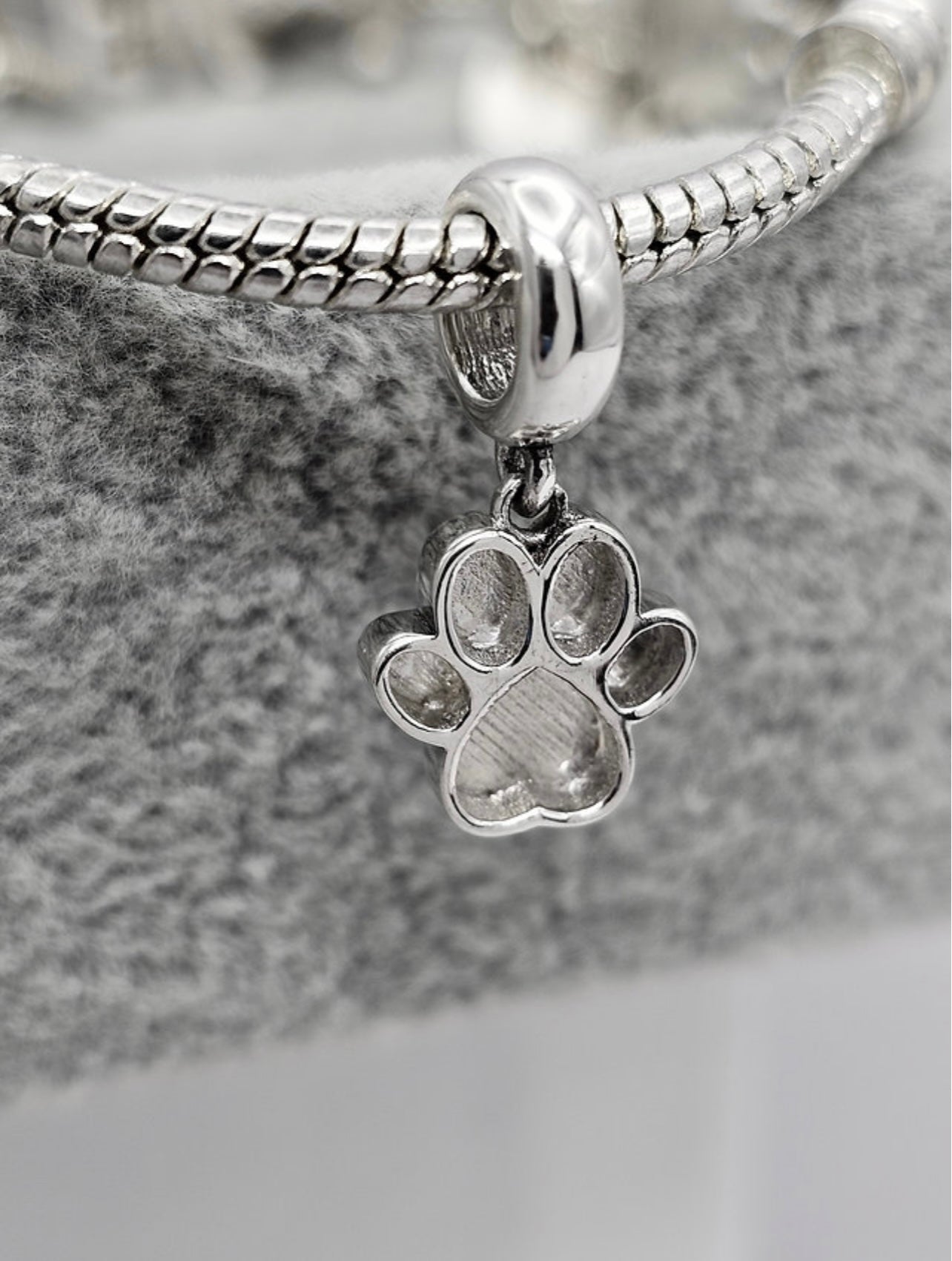 Paw Print Dangle Bracelet Charm