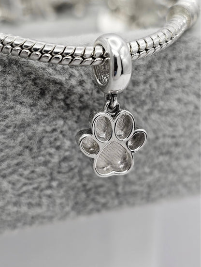 Paw Print Dangle Bracelet Charm