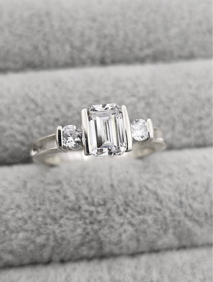 Emerald Cut CZ Ring