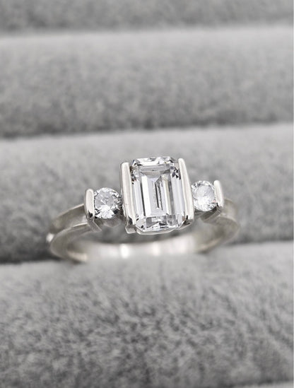 Emerald Cut CZ Ring