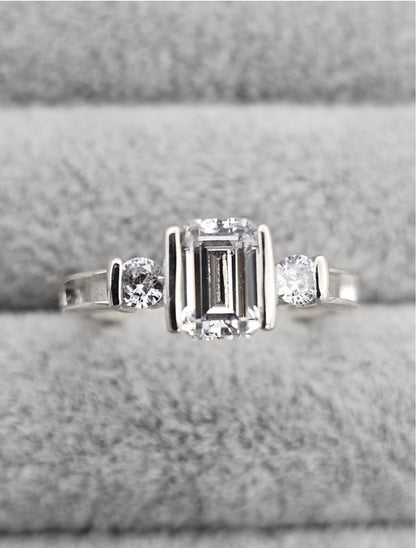 Emerald Cut CZ Ring