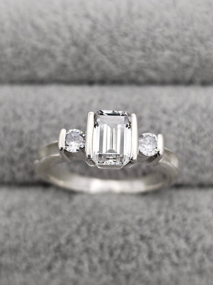 Emerald Cut CZ Ring