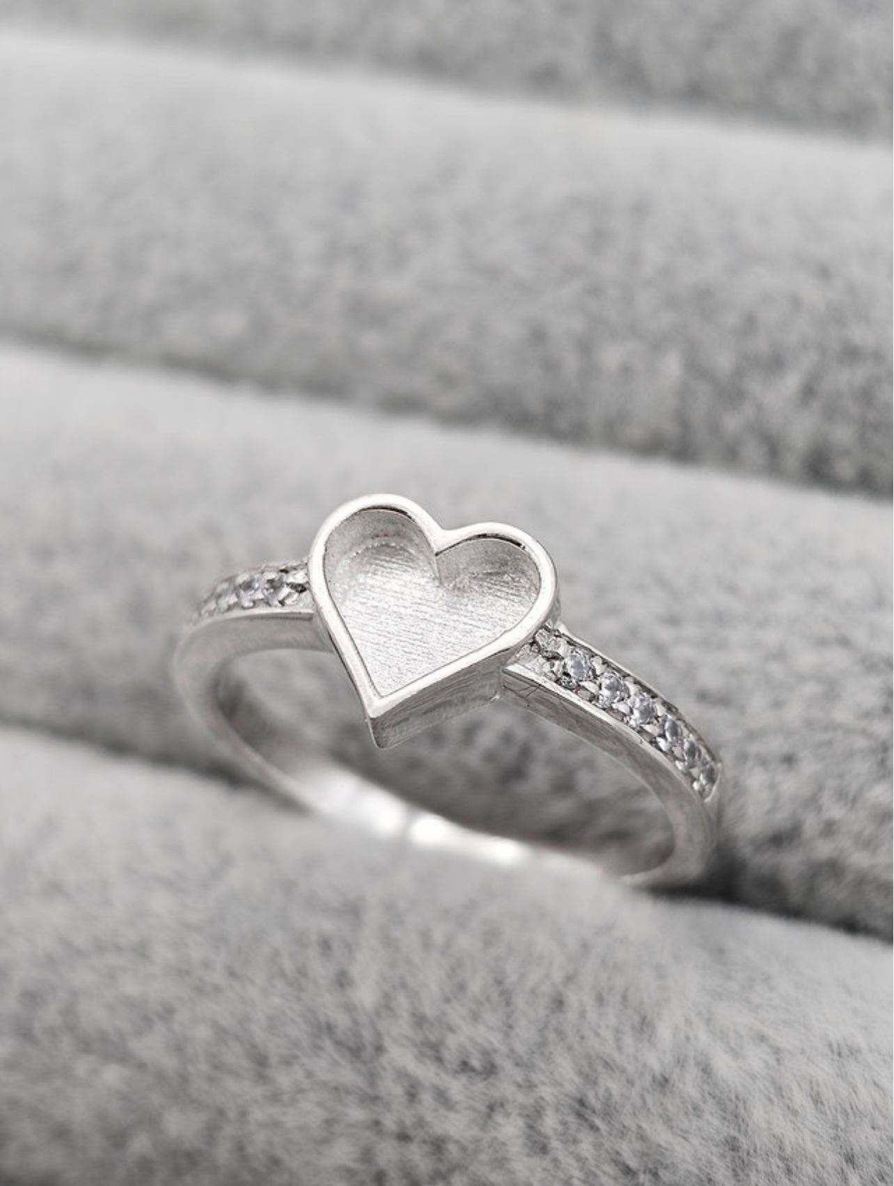 Love Heart CZ Ring