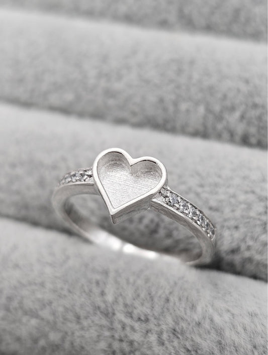 Love Heart CZ Ring