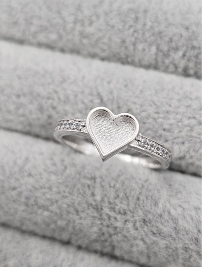 Love Heart CZ Ring