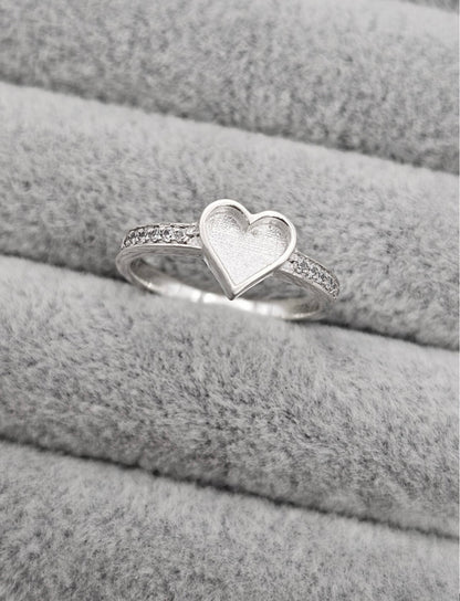 Love Heart CZ Ring
