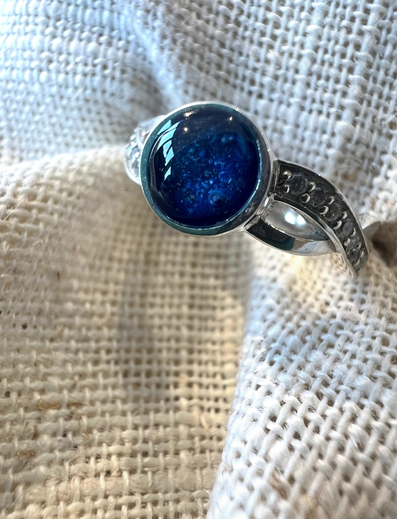 Round CZ Criss Cross Ring