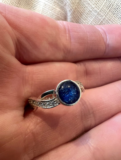 Round CZ Criss Cross Ring