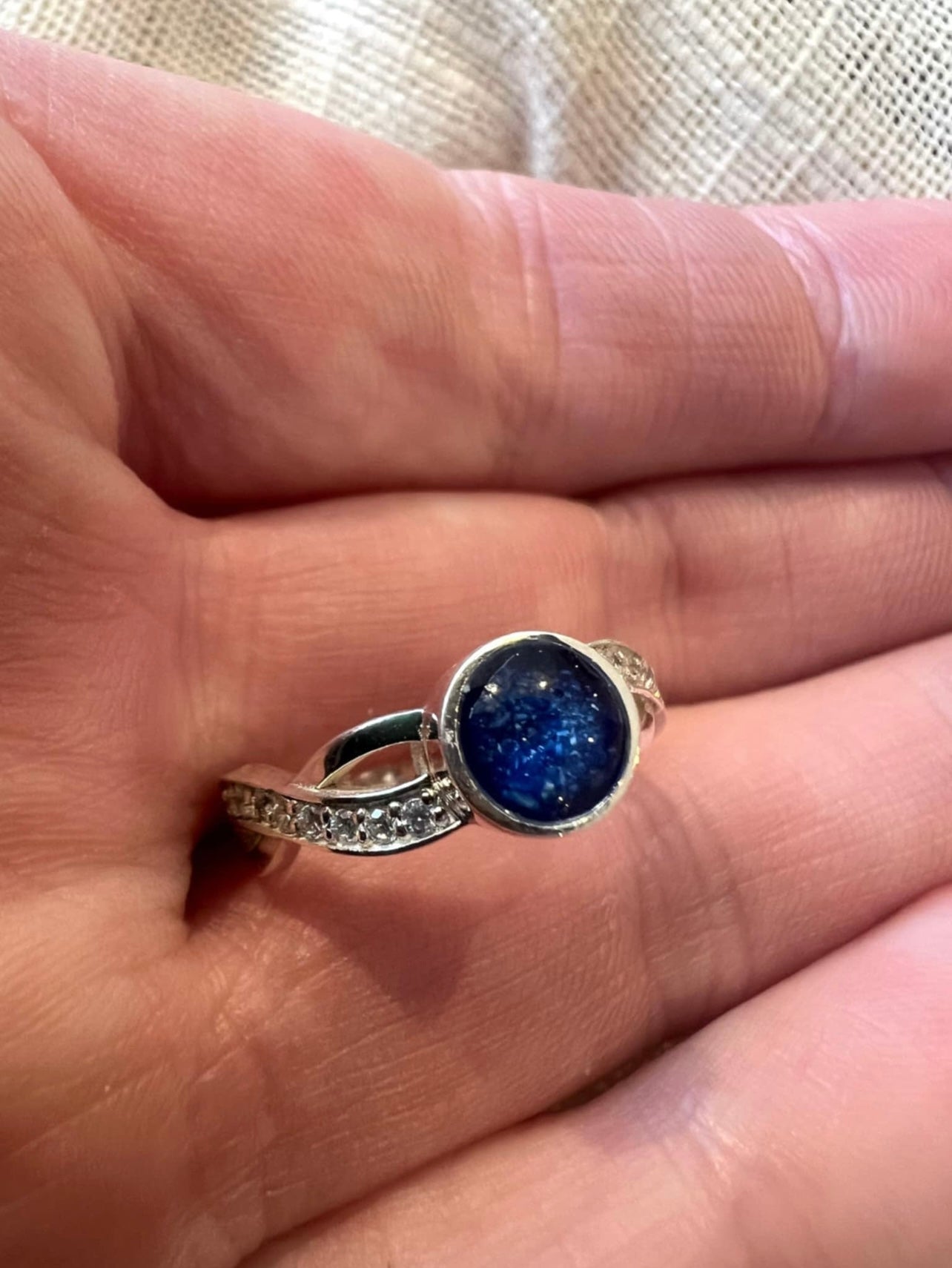 Round CZ Criss Cross Ring