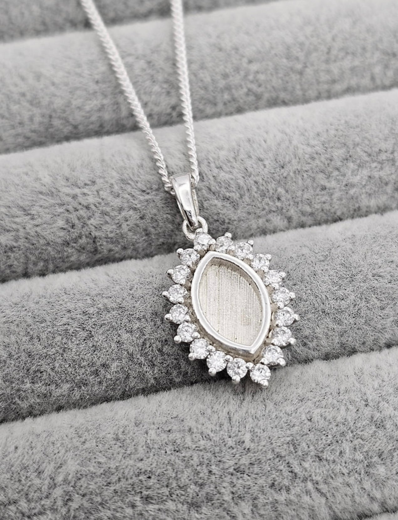 Marquise princess CZ pendant