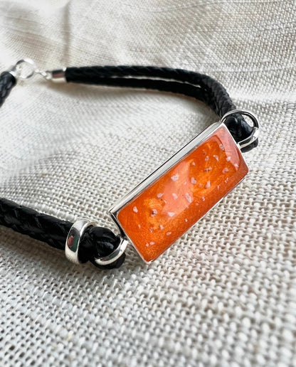 Rectangle leather bracelet