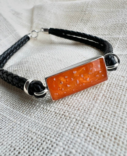 Rectangle leather bracelet