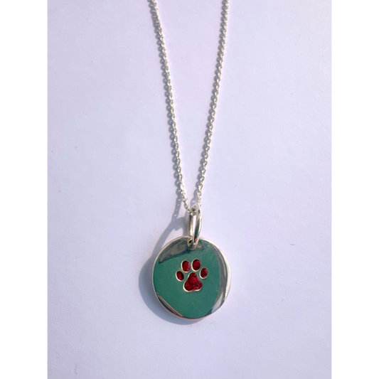 Paw Print Disc Pendant